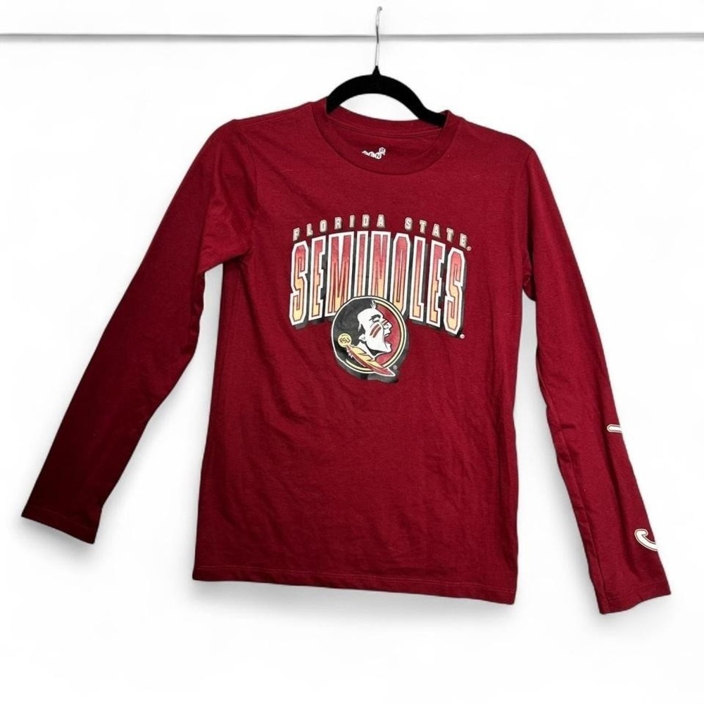 Florida State Seminoles Long Sleeve Tee Sz M Red Graphic NCAA College Streetwear